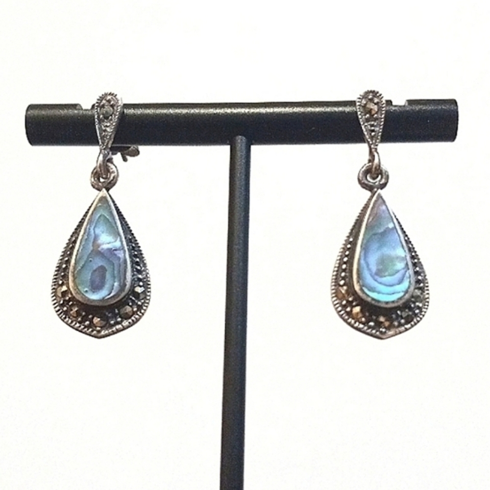 925 alabone and Marcasite earrings